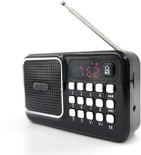JAXTER Pocket FM Radio Portable Speaker| 12 Hours| Digital Clock| External FM Antenna 5 W Bluetooth Speaker