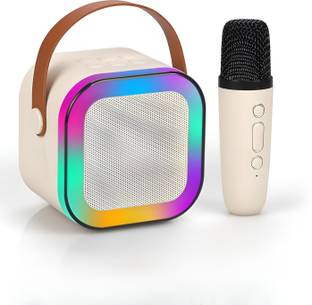 MECKWELL K12 Speaker Machine Bluetooth-Compatible Wireless Karaoke Mic Speaker with RGB 5 W Bluetooth Speaker
