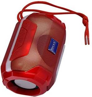 WOOS A005 162 Red Portable Bluetooth Speaker with DJ Light USB Speaker Super Bass 5 W Bluetooth PA Speaker
