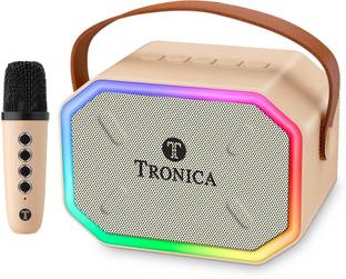TRONICA Fun 15W Bluetooth Speaker with Wireless Karaoke Mic & Vibrant RGB Lights 15 W Bluetooth PA Speaker