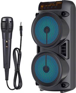 WOOS Rocklight Karaoke Speaker Double Woofer with Microphone TWS Dual Pairing 6 W Bluetooth Party Speaker