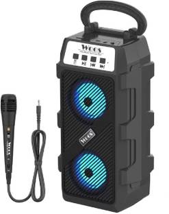 WOOS Karaoke Speaker Double Woofer with Microphone TWS Dual Pairing 6 W Bluetooth Party Speaker