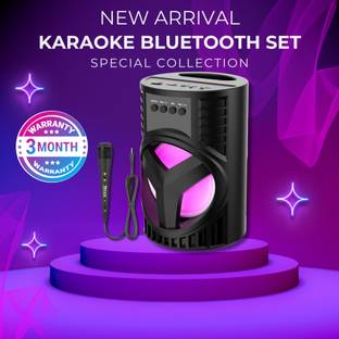 WOOS Stereo Bluetooth Karaoke Set with Wired Microphone TF Card, Aux In, USB Port, FM 3 W Bluetooth Party Speaker