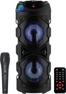 Gk King Series Double Woofer 50W 2400Mah Battery Multi-Media Party Speaker with Wired Mic 50 W Bluetooth Party Speaker