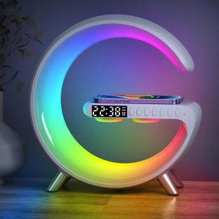 TECORE G Shaped Music Lit Lamp Wireless Charging and Alarm Clock RGB Night Light 15 W Bluetooth Party Speaker