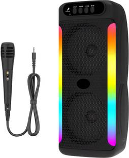 WOOS Rocklight Karaoke Speaker Double Woofer with Microphone TWS Dual Pairing 6 W Bluetooth Party Speaker