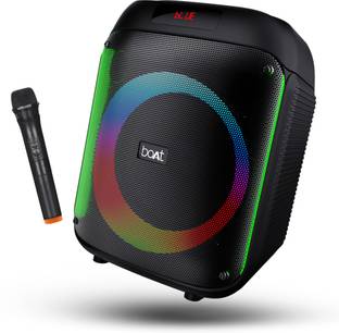 boAt Partypal 220 with Karaoke Mic, 6 HRS Playback & RGB LEDs 80 W Bluetooth Party Speaker