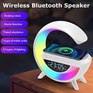 PICSTAR Bluetooth Speaker with White Noise RGB Light, 15W Wireless Phone Charger with Google Assistant Smart Speaker