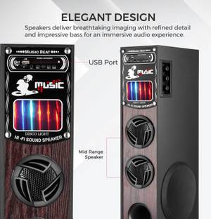 Quaranel B-3F/K Multimedia Speaker System Remote Control 130 W Bluetooth Tower Speaker
