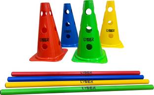 LYGER 9" Cone hurdle set (10 cone 5 poles) Plastic Speed Hurdles
