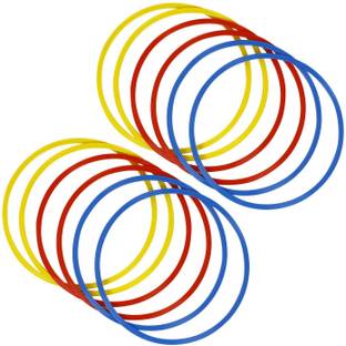 MRT SPORTS Agility and Speed Training Flat Fitness Gymnastic Ring, 18 inch, Set of 12 Piece Speed Ladder