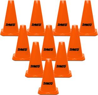 SYNCO Training Space Marker Cones | Traffic cones | For Fitness & Safety | 9" X 10 Hoop Set