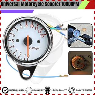 ENEMYT MTR7 Universal Motorcycle Scooter 1000RPM Analog Tachometer Gauge Night Light Analog Speedometer