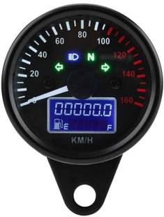 way2gmart Universal LCD speedometer with Oil Level Meter Black. Analog Speedometer