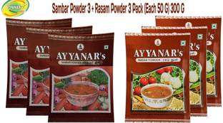 Ayyanar's Sambar Powder + Rasam Powder Combo Pack of each 50g (300 G)