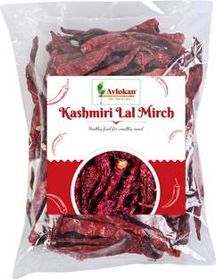 Avlokan Premium Kashmiri Lal Mirch Whole - 100% Pure & Fresh Red Chilli Aromatic & Hot