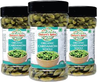 Nature's Spice Organic Green Cardamom Whole (Chhoti Elaichi) - 150 Grams, Combo Pack of 3