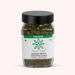 Pure Tree Organic Dried Fenugreek Leaves (Kasoori Methi) Glass Bottle
