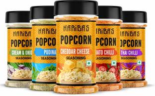 HARIBAS Pack of 5 Popcorn Seasoning Powder 50gm each 5 Flavour