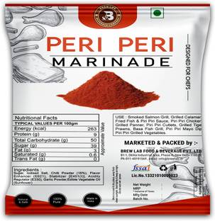 Brew Lab Peri Peri Marinade Masala used For Peri Peri Dishes Fried Fish, Chicken, Prawns