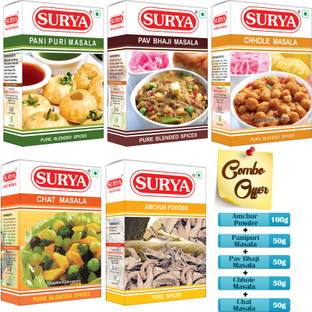Surya Chole ,Pavbhaji ,Chat,& Panipuri masala 50 gm Amchur Powder 100g