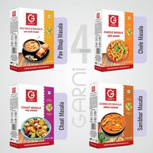 GARNI Foods Pav Bhaji + Sambhar + Chhole + Chaat Masala Combo