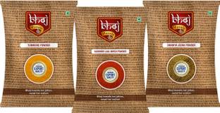 Bhoj Masale Turmeric Powder | Kashmiri Laal Mirch Powder | Dhaniya Jeera Powder Combo Pack