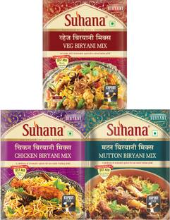 SUHANA Biryani Combo - 3 Veg Biryani,3 Chicken Biryani & 3 Mutton Biryani Spice Mix