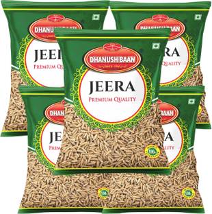 J.S. Dhanush Baan 100% Natural & Premium Cumin Seeds (Jeera) 500g (Pack of 5-100g Each)