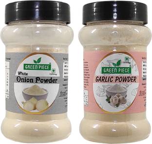GREEN PIECE Premium Garlic Powder (100gm) and Onion powder (100gm).(Pack of 2)
