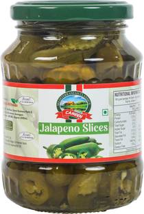 caneen Green Sliced Jalapenos I 100% Vegan I Ready-to-Eat Fibre-Rich Topping for Pizza