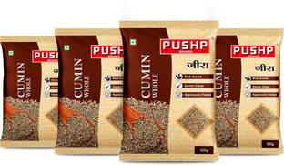 Pushp Brand Whole Jeera | Premium Cumin Seeds for Cooking & Tadka | 100g Pouch