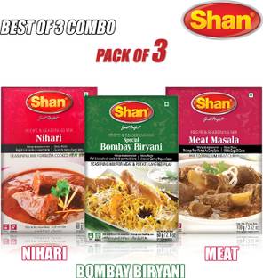SHAN BBM (60gm) Nihari (60gm) and Meat (100gm) (Imported) Pack of 3