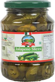 caneen Green Sliced Jalapenos I 100% Vegan I Ready-to-Eat Fibre-Rich Topping for Pizza