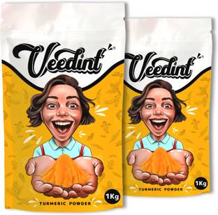 Veedint Turmeric Powder, 2 kg, Ground, Curcuma Longa, Indian Origin, Refill Foil Bag