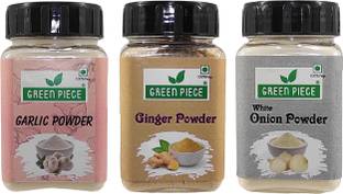 GREEN PIECE Premium Garlic Powder, Onion powder, Ginger Powder (50gm x 3).(Pack of 3)