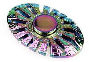 PREMSONS Fidget Spinner Metal Oval Wheel Gear Hand 5 7 Mins Spin Time Ultra Speed Tri Toy Metallic
