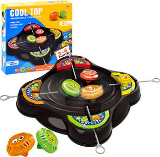 WISHKEY 4 Player Classic Super Disk Spinning Bey Blade Game with 4 Funny Emoji Launchers