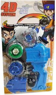 FLYmart Metal BeyBlade Dragoon Galaxy Twin Twister With Handle Launcher 3 Blades for Kid