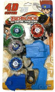 AZAD57 Beyblade 4D System Metal Masters Fury With Handle Launcher V-2