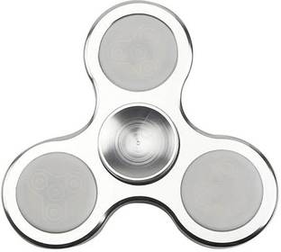 Shivsoft LED Light Mettalic Look Fidget Spinner Silver