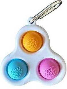 TRU TOYS Simple Dimple Fidget Popper Toy Mini with Keychain Silicone Sensory Relief Toy