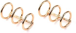 DEZIINE 2 Pcs Gold Book Rings, 3 Holes Metal Loose Leaf Binder Rings Manual Ring Binder