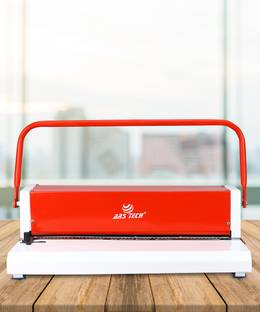 Ars tech A3 Spiral Binding Machine 10-12 Sheets Punch Every Single Slot, 52 Holes Heavy Duty Machine(Red/White) Manual Ring Binder