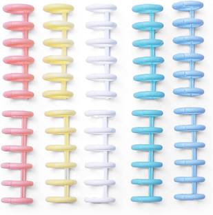 TOZKYN 10PCS Binding Spine Combs 6 Holes Plastic Loose Leaf Binder Album Rings Manual Multi Binder
