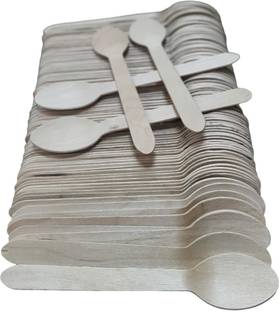 inesh Wooden Set of Eco Friendly Disposable Spoon | Wood Spoon 160 mm (160 mm, 100) Disposable Wooden Table Spoon Set