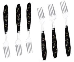 Quity CERAMIC FORK001 Silver, Ceramic Dessert Spoon Set
