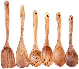 LUNATIC CRAFTWORK Handmade Neem Wood Spatula Set Non-Stick Cooking & Serving Kitchen Tools Premium Kitchen Tool Set