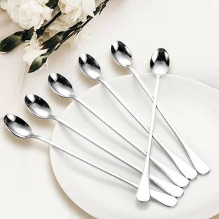 Badli Long Handle Spoon 6 Pics Stainless Steel Ice Tea Spoon, Serving Spoon Set