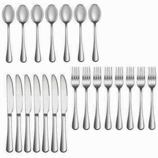 फेबल 18 Steel Table Ware Spoon 6pc & Fork 6pc & Butter Knife 6pc Combo's (pack of 18) स्टेनलेस स्टील टेबल स्पून, डेज़र्ट स्पून सेट